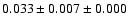 $ 0.033 \pm 0.007 \pm 0.000 $