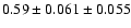 $ 0.59 \pm 0.061 \pm 0.055 $