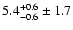 $ 5.4^{+ 0.6}_{- 0.6} \pm 1.7 $