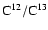${\rm C^{12}/C^{13}}$