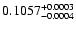 $\rm0.1057^{+0.0003}_{-0.0004}$