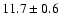 $11.7\pm0.6$