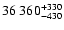 $\rm 36~360^{+330}_{-430}$