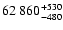 $\rm 62~860^{+530}_{-480}$