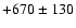 $+670\pm130$