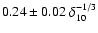 $0.24\pm0.02~\delta_{10}^{-1/3}$