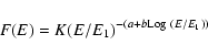 \begin{displaymath}F(E) = K (E/E_1)^{-(a+b{\rm Log}~(E/E_1))}
\end{displaymath}