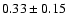 $0.33\pm0.15$