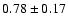 $0.78\pm0.17$