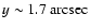 $y\sim1.7~{\rm arcsec}$