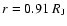 $r=0.91~R_{\rm J}$