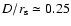 $D/r_{\rm s}\simeq0.25$