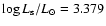 $\log L_{\rm s}/{L_{\odot}}= 3.379$