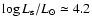 $\log L_{\rm s}/L_{\odot} \simeq 4.2$