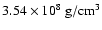 $3.54 \times 10^8~{\rm g/cm^3}$