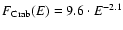 $F_{\rm Crab}(E)=9.6\cdot
E^{-2.1}$