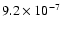 $9.2 \times 10^{-7}$