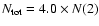 $N_{\rm tot} = 4.0 \times N(2)$
