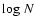 $\mathrm \log ~N$