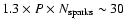 $1.3\times P\times N_{\rm sparks}\sim30$