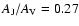 $A_{\rm J}/A_{\rm V} = 0.27$
