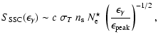 $\displaystyle S_{\rm SSC}(\epsilon_{\gamma})\sim c~ \sigma_{T}~n_{\rm s}~N^{\star}_{\rm e}~\left(\frac{\epsilon_{\gamma}}{\epsilon_{\rm peak}}\right)^{-1/2},$