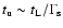 $t_{\rm u} \sim t_{\rm L}/\Gamma_{\rm s}$