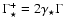 $\Gamma^+_{\star} = 2\gamma_{\star}\Gamma$