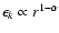 $\epsilon_k \propto r^{1-\alpha}$