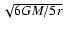 $\sqrt{6GM/5r}$