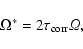 \begin{displaymath}\Omega^*= 2\tau_{\rm corr} {\it\Omega},
\end{displaymath}
