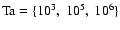 ${\rm Ta}=\{10^3,\ 10^5,\ 10^6\}$