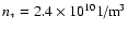 $n_*=2.4\times 10^{10}\mbox{1/m}^3$