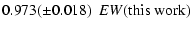 $\displaystyle 0.973(\pm0.018)\ \ EW({\rm this\ work})$