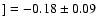 $]=-0.18\pm0.09$
