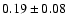 $0.19\pm0.08$
