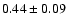 $0.44\pm0.09$