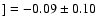 $] = -0.09\pm0.10$