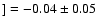 $] = -0.04\pm0.05$