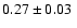 $ 0.27\pm 0.03~$
