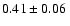 $ 0.41\pm 0.06~$