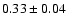 $ 0.33\pm0.04$