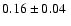 $ 0.16\pm 0.04~$