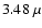 $3.48~\mu$