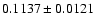 $ 0.1137\pm0.0121 ~$