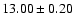 $13.00\pm0.20~$