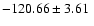 $ -120.66\pm3.61~$