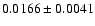 $ 0.0166\pm0.0041$