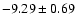 $ -9.29\pm0.69~$