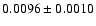 $ 0.0096\pm0.0010$